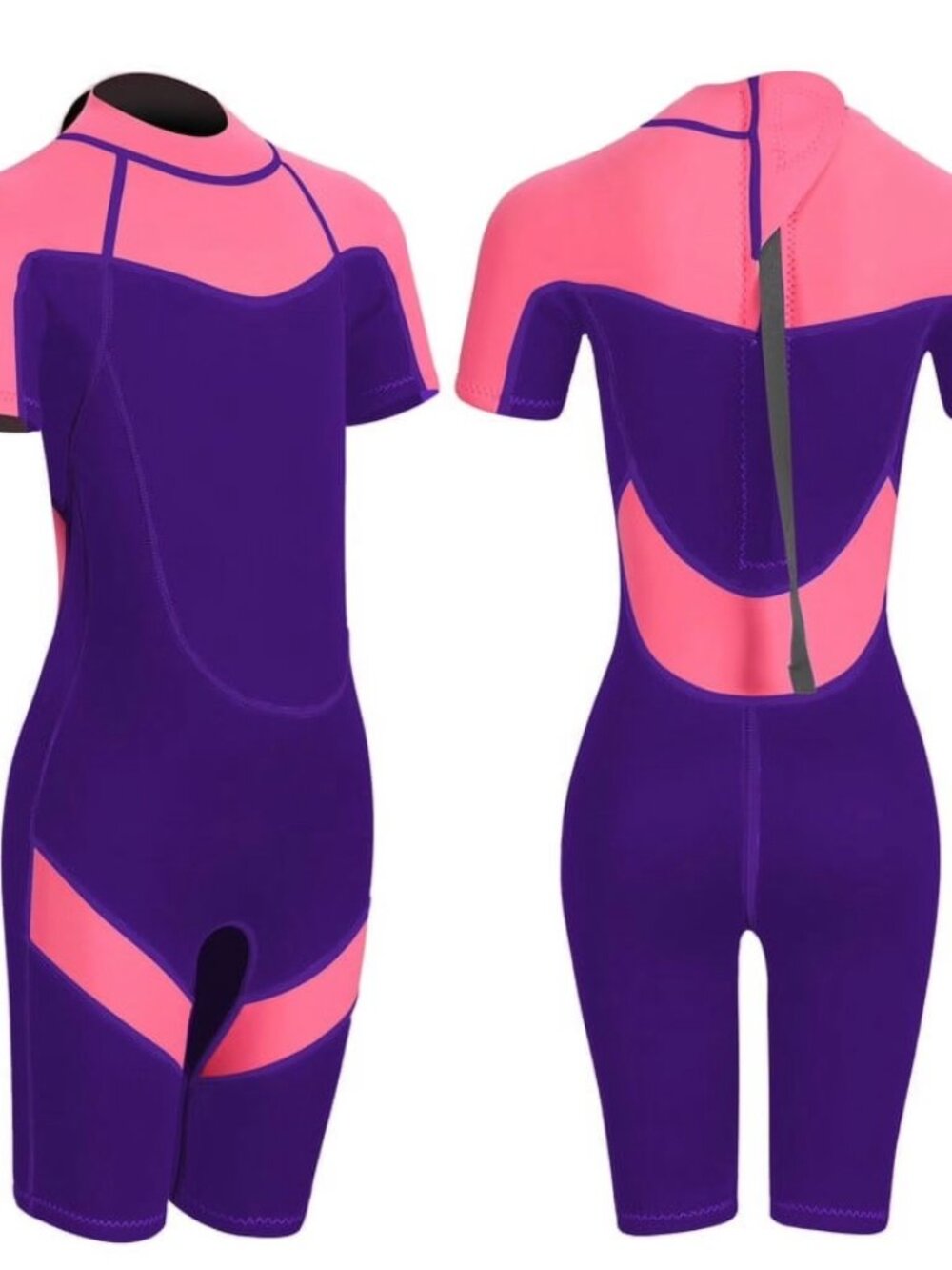 Pink/Purple Wetsuit for Girls 2mm Full Shorty Wet Suits size s
